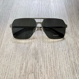 quay australia backstage pass silver gray polarized square aviator sunglasses